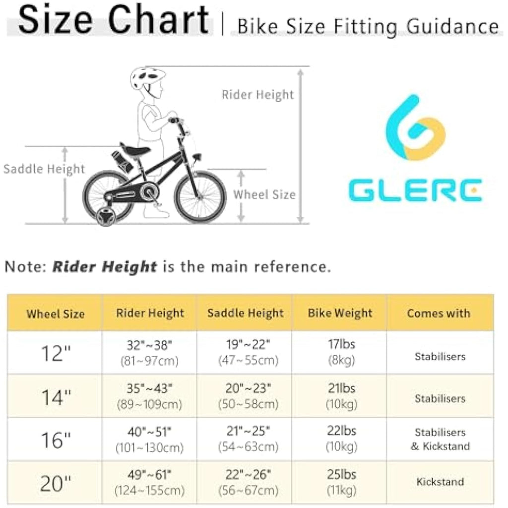 Glerc Fantasy 20 Inch Kids Bike – Steel Frame Bicycle with Handbrake