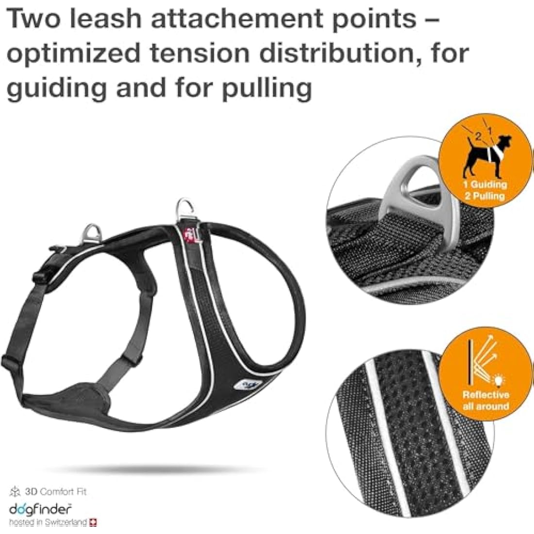 Curli Belka Comfort Dog Harness | Lightweight Choke-Free Mesh - Black - XS