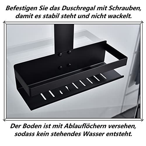 HomeHeng 2-Tier Hanging Shower Caddy | Matte Black SUS304 Stainless Steel