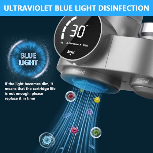 HOTUT Faucet Water Filter | UV LED Tap Purifier with Activated Carbon