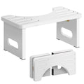 AkoaDa Wooden Toilet Stool – Foldable 35° Ergonomic Footstool, White