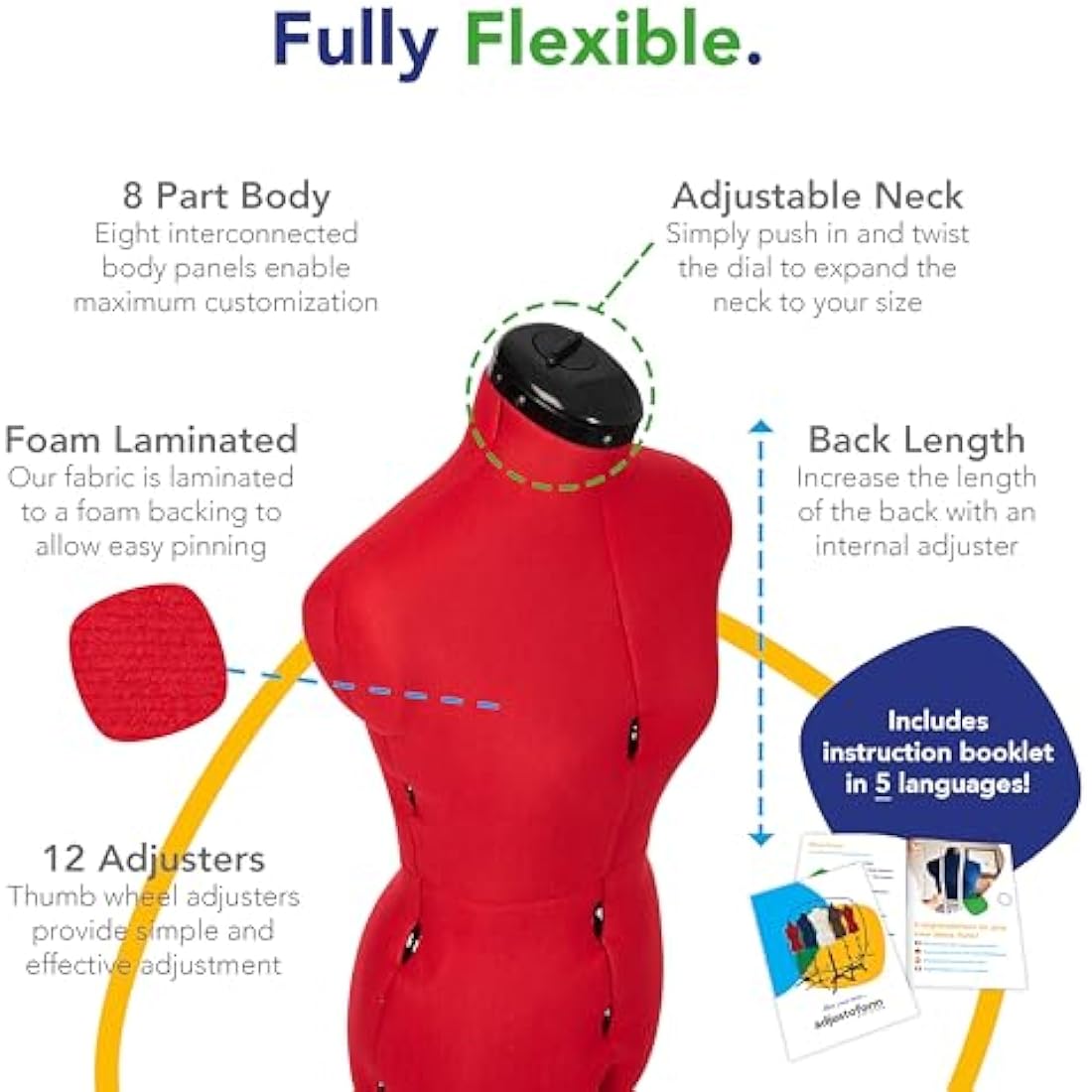 Adjustoform Sew Simple Adjustable Dress Form - Poppy Red (Size 8-16)
