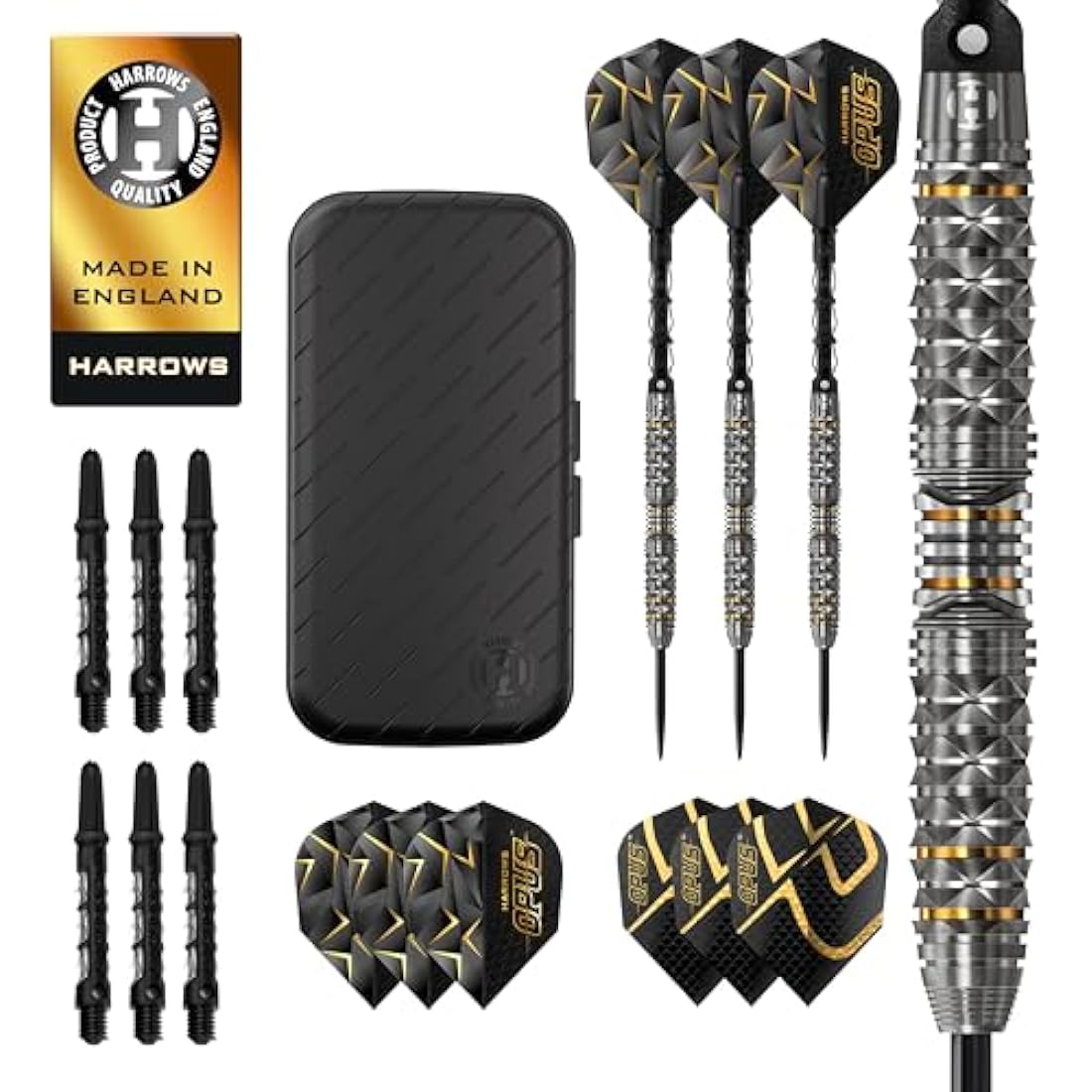 Harrows Opus Professional Steel Tip Darts Set - 90% Tungsten & Case