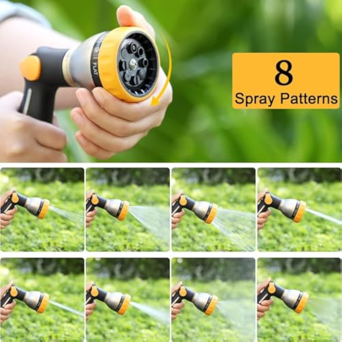 Jolof Store Metal Hose Spray Gun – 8 Pattern High Pressure Nozzle