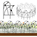 Thealyn 10-Pack Rustproof Metal Garden Fence - 82cm H x 4.9m L Black Border