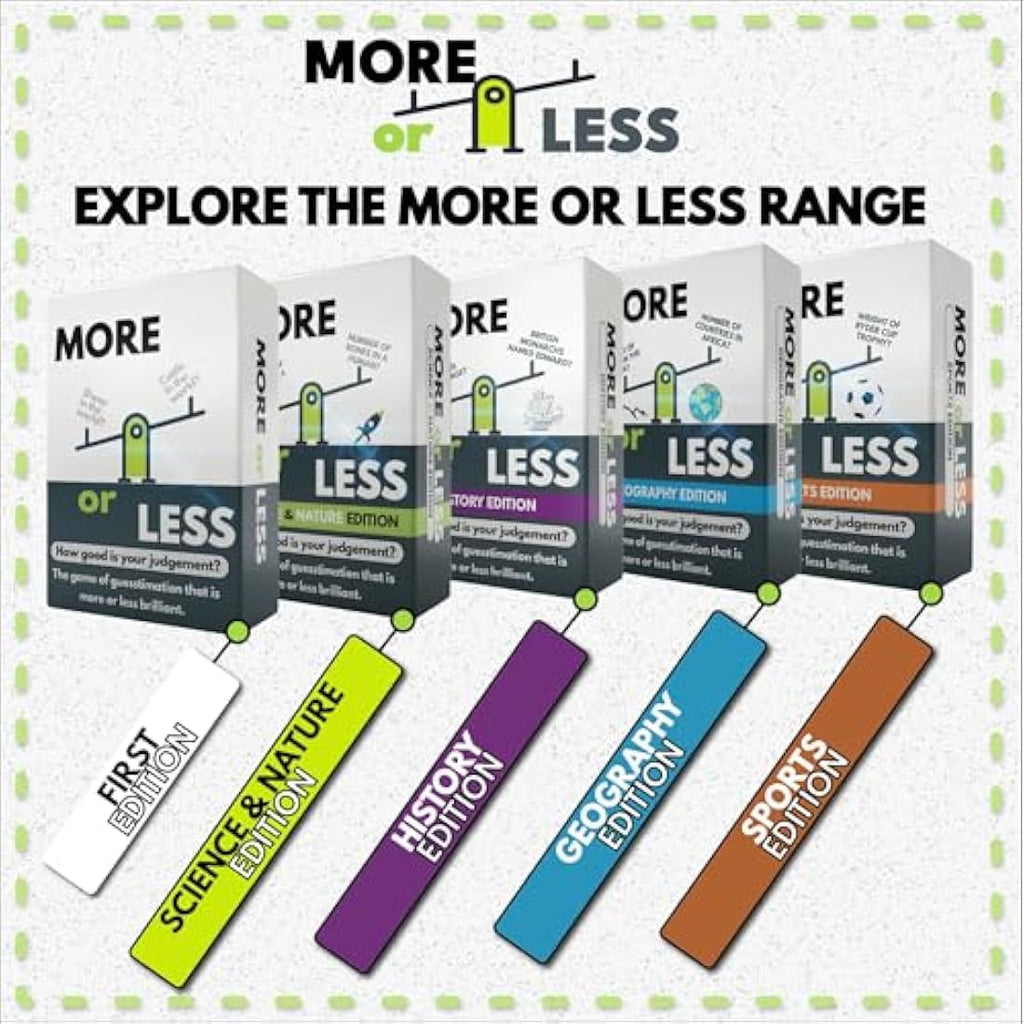 More or Less Science & Nature Trivia Card Game – Educational Travel Game