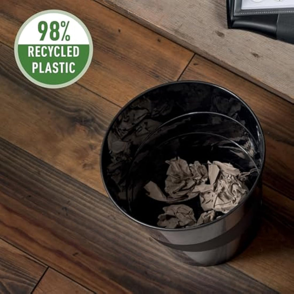Leitz 15L Waste Paper Bin – Recyclable Sustainable Office Bin, Black