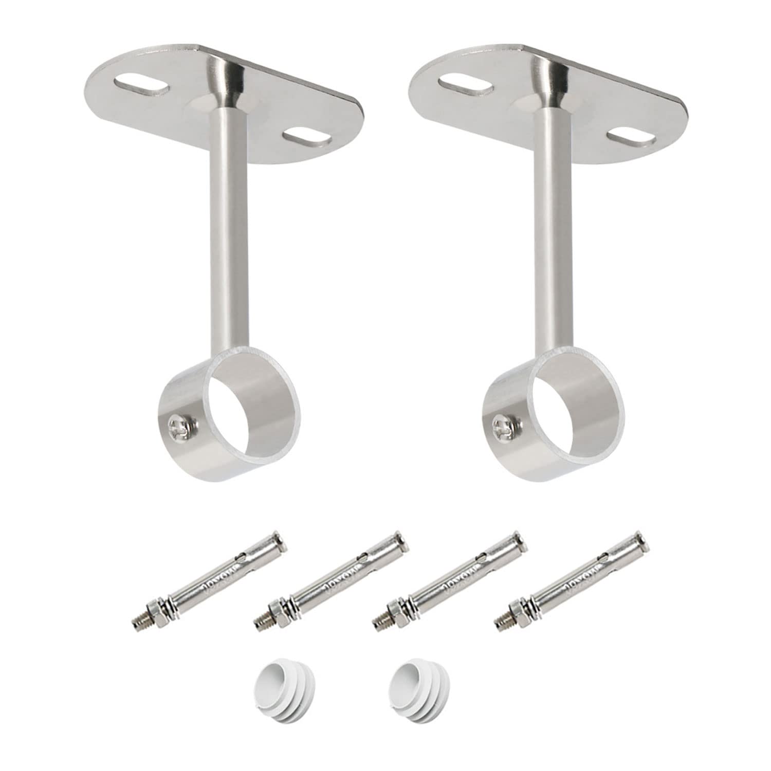 Ohamtes 2Pcs Stainless Steel Closet Rod Brackets | 1 Inch Heavy Duty Support