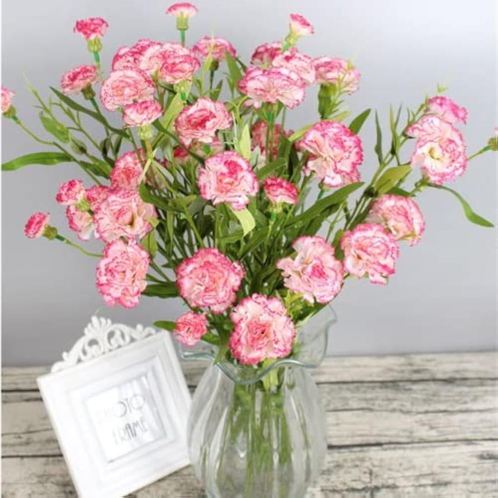 Jolof Store 40 Heads Artificial Carnations – UV Resistant Silk Bouquet