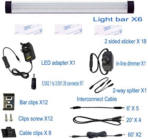 AlBOO Dimmable LED Under Cabinet Kitchen Lights | 6000K Wired 28cm