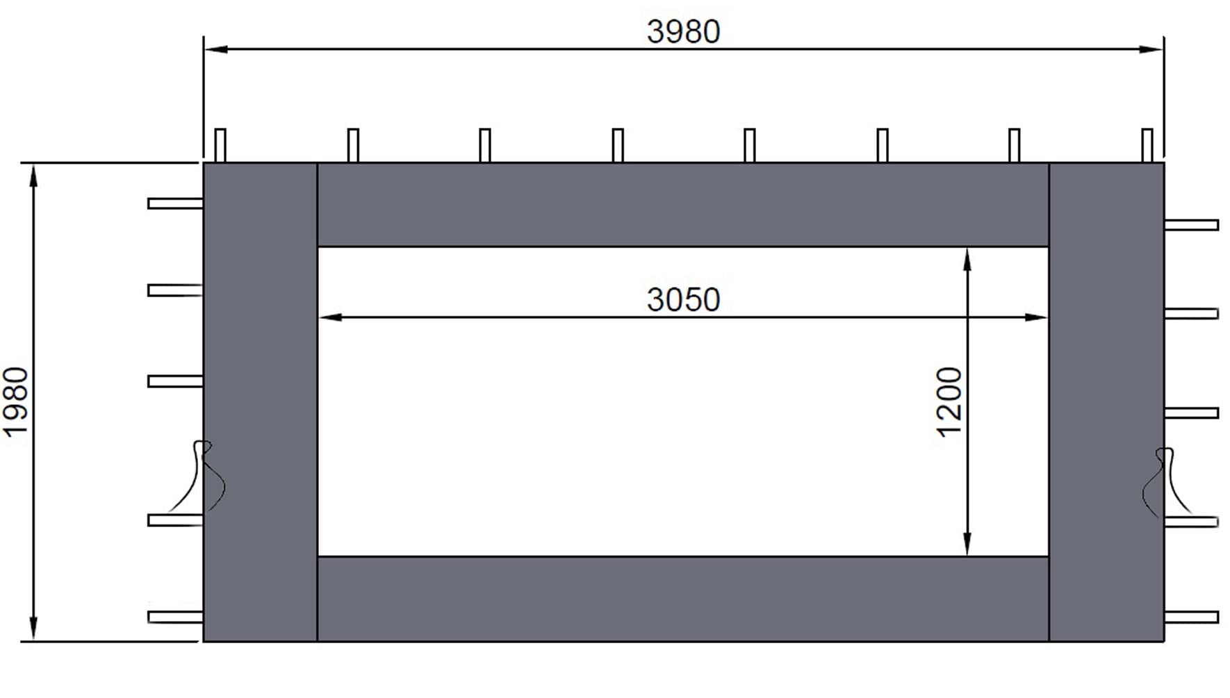 Jolof Store Gazebo Side Panels 3x4m | Anthracite Polyester with Window