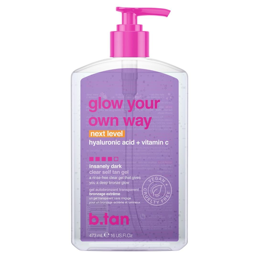 b.tan Glow Your Own Way Next Level Clear Self Tanning Gel with Hyaluronic Acid