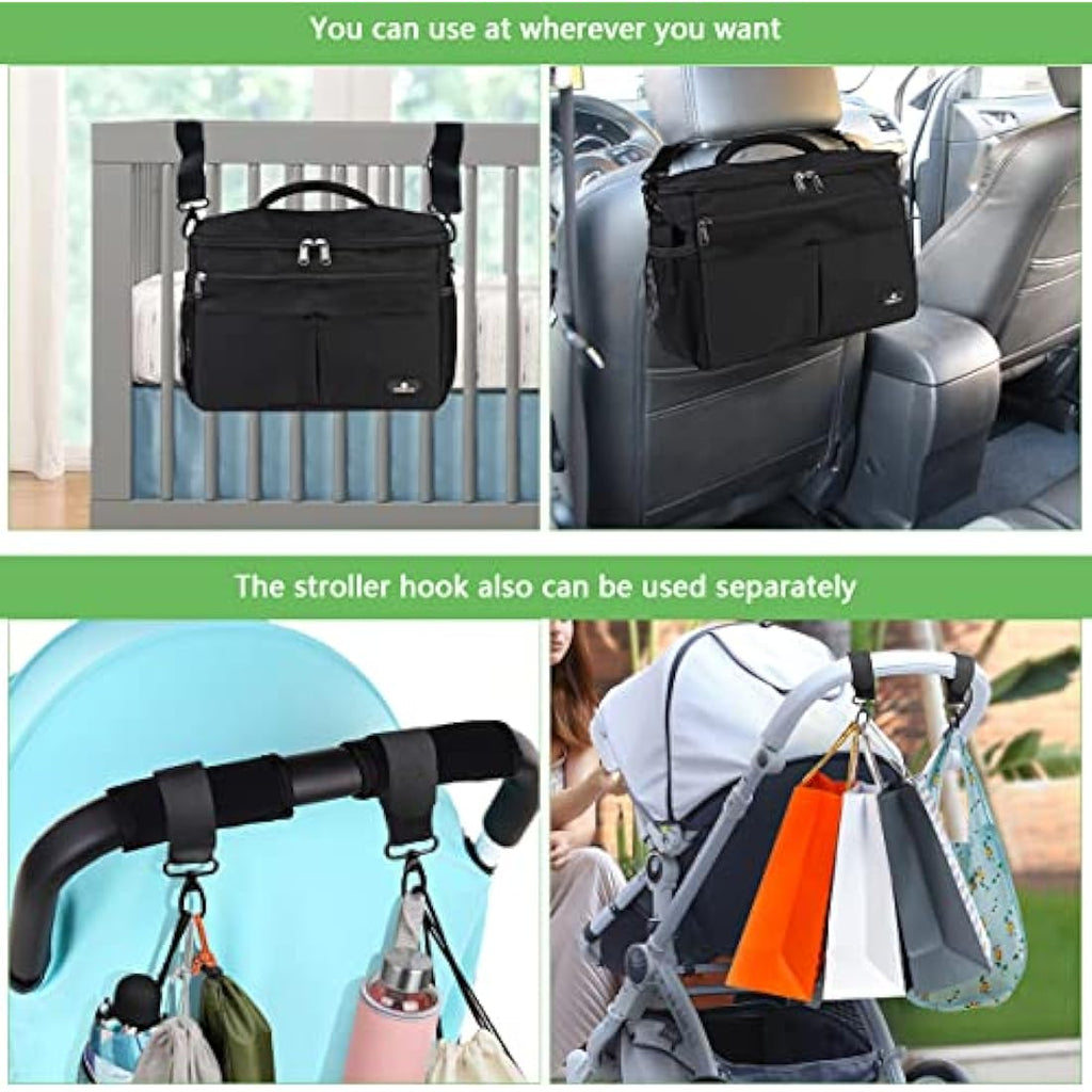 Philorn Universal Pram Organiser Bag with Insulated Cup Holders