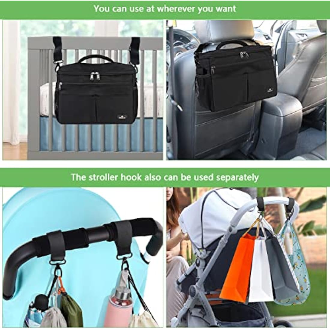 Philorn Universal Pram Organiser Bag with Insulated Cup Holders