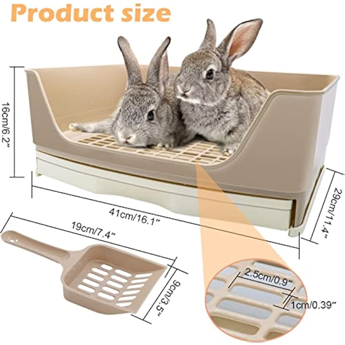 HYLYUN Large Rabbit Litter Tray with Drawer | Plastic Potty Trainer Box