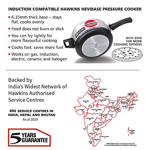 Hawkins Hevibase Aluminum Pressure Cooker | Induction Base, 3.5L