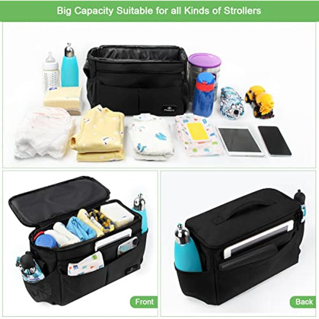 Philorn Universal Pram Organiser Bag with Insulated Cup Holders