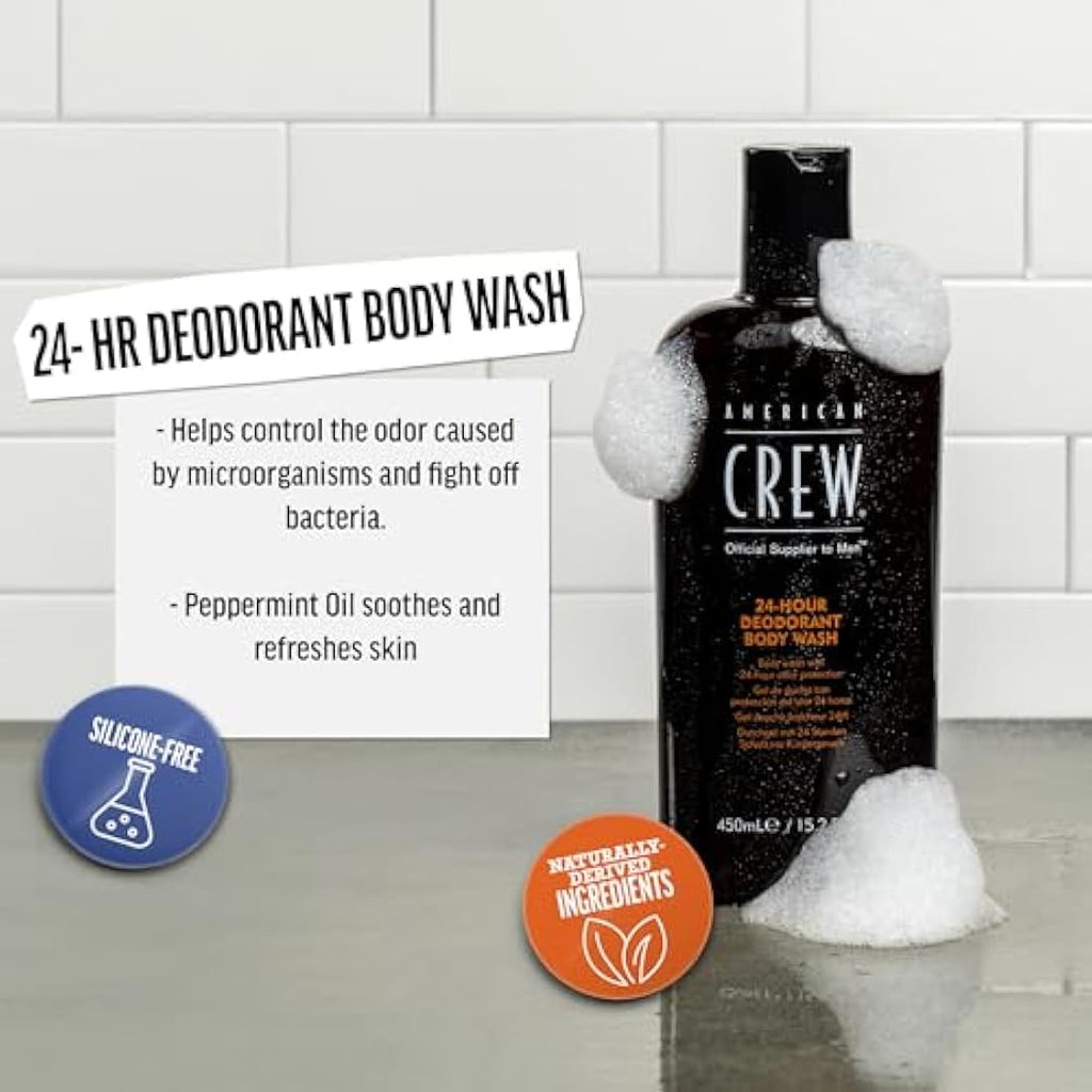 American Crew 24-Hour Deodorant Body Wash – Tea Tree & Odor Control