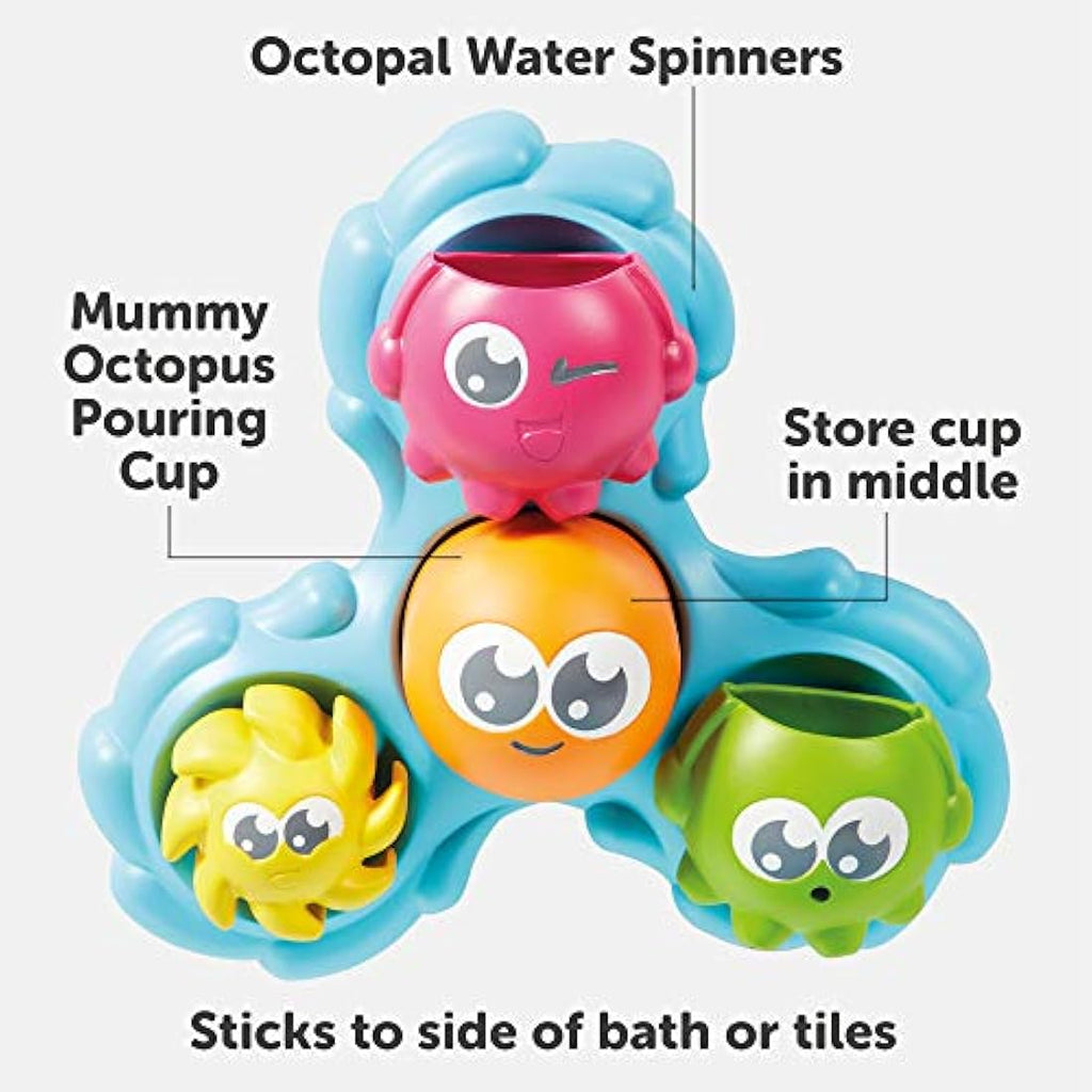 Toomies Spin & Splash Octopus Bath Toy - Developmental Water Play Set