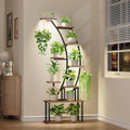 BACEKOLL 9-Tier Indoor Plant Stand with Grow Lights | 63" Metal Shelf
