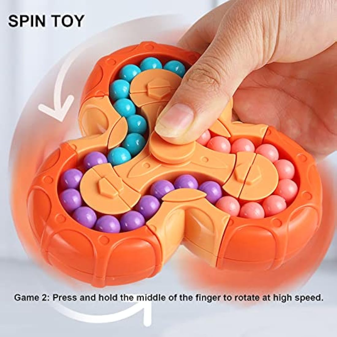 Magic Bean Rotating Cube Fidget Toy – 60 Bead Puzzle Spinner