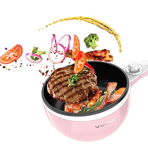 Vocha 1.5L Electric Hot Pot – Portable Non-Stick Multi-Cooker for Travel, Pink