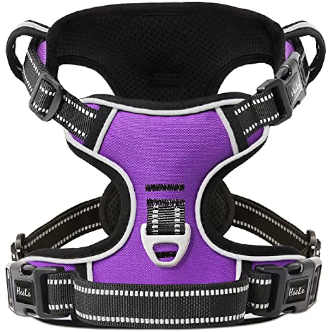 HEELE No Pull Dog Harness | Reflective Padded Training Vest - Purple, XL