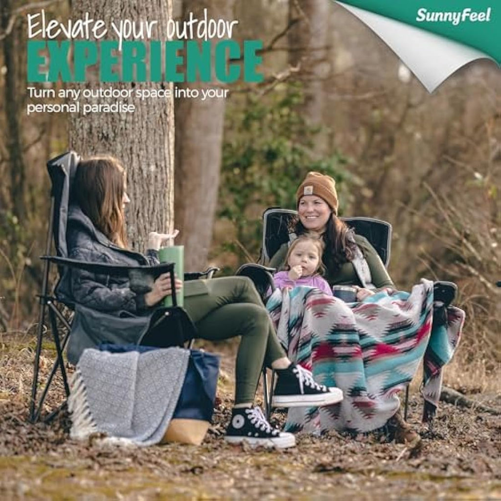 Sunnyfeel Oversized Camping Chair – Heavy Duty Folding Seat, 500lb Capacity