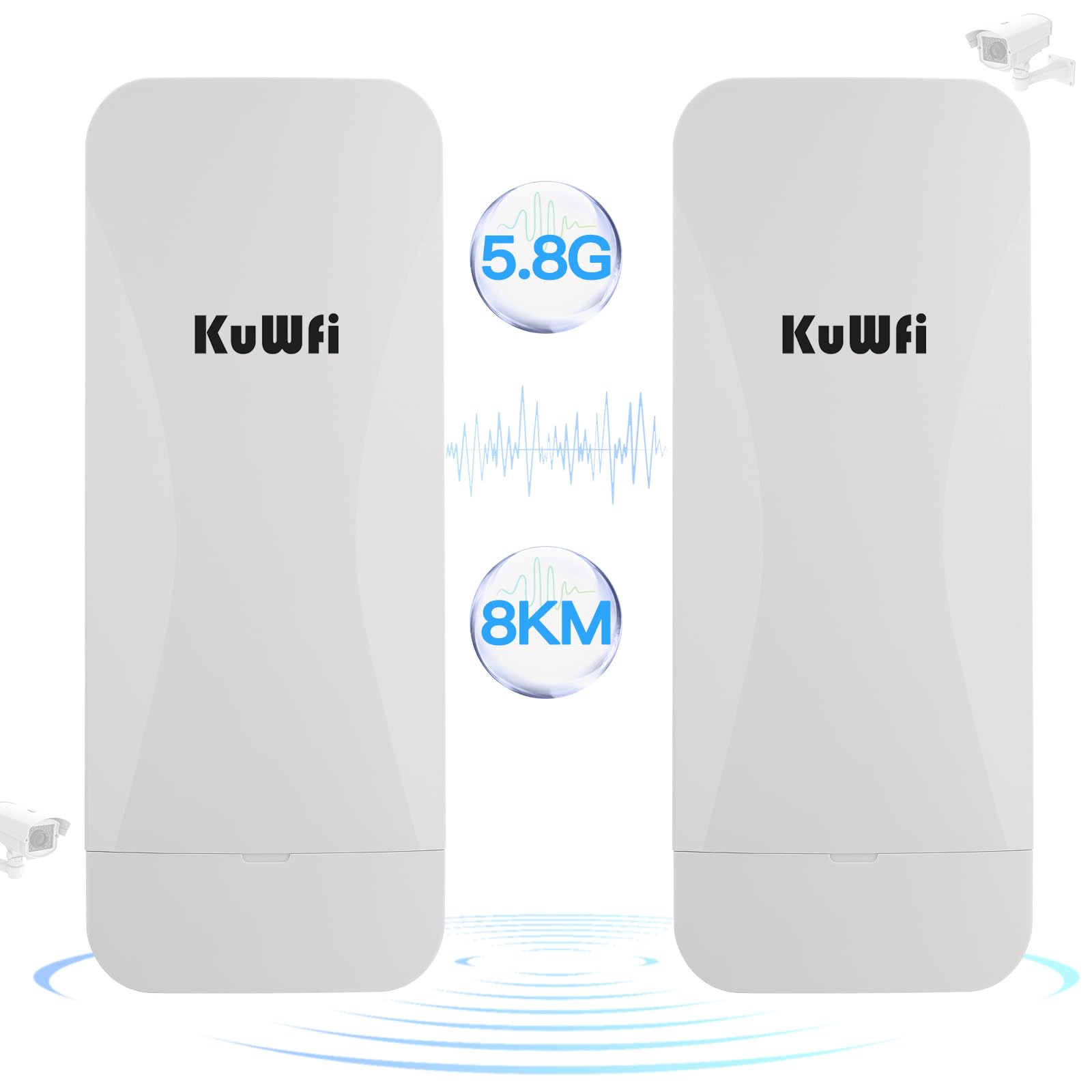 KuWFi Gigabit Wireless Bridge | 8KM Long Range 5.8G Point to Point
