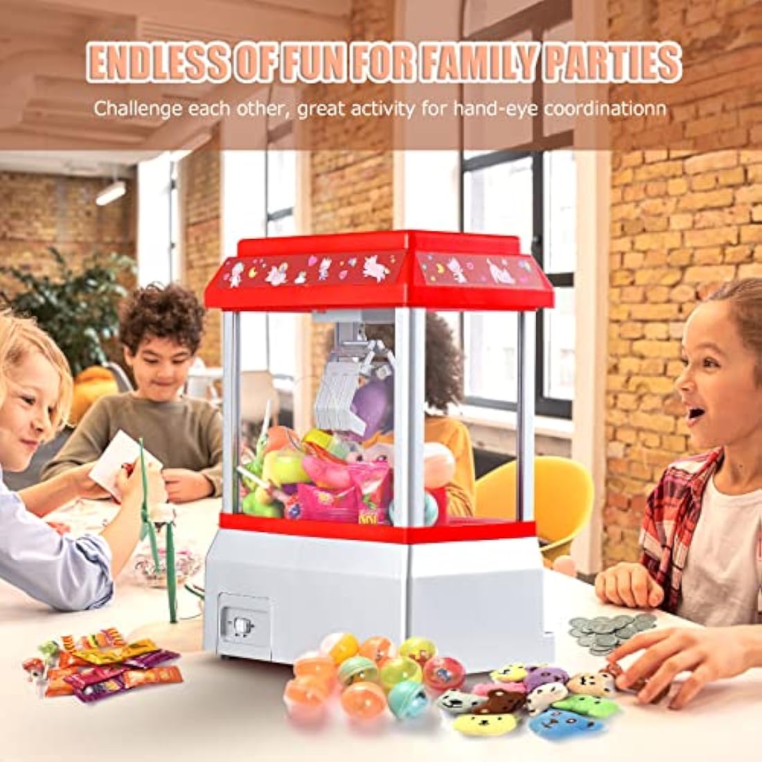Mini Claw Machine Arcade Game – Candy Grabber with 10 Plush Toys