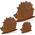 Metal Hedgehog Family Set of 3 – Rustic Patina Garden Decor