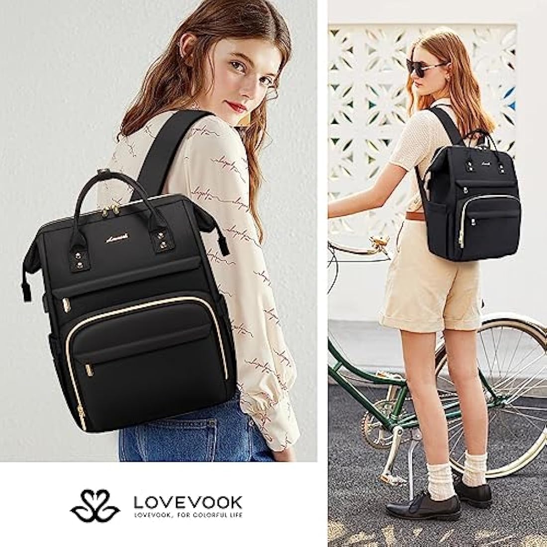 LOVEVOOK Laptop Backpack 15.6 Inch - Waterproof Travel Bag with USB Port