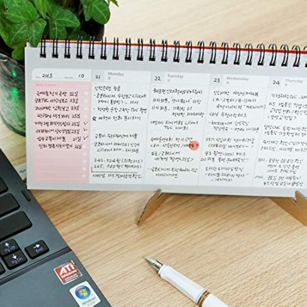 Paperian Brilliant Undated Weekly Planner Pad – Blue Wirebound Scheduler