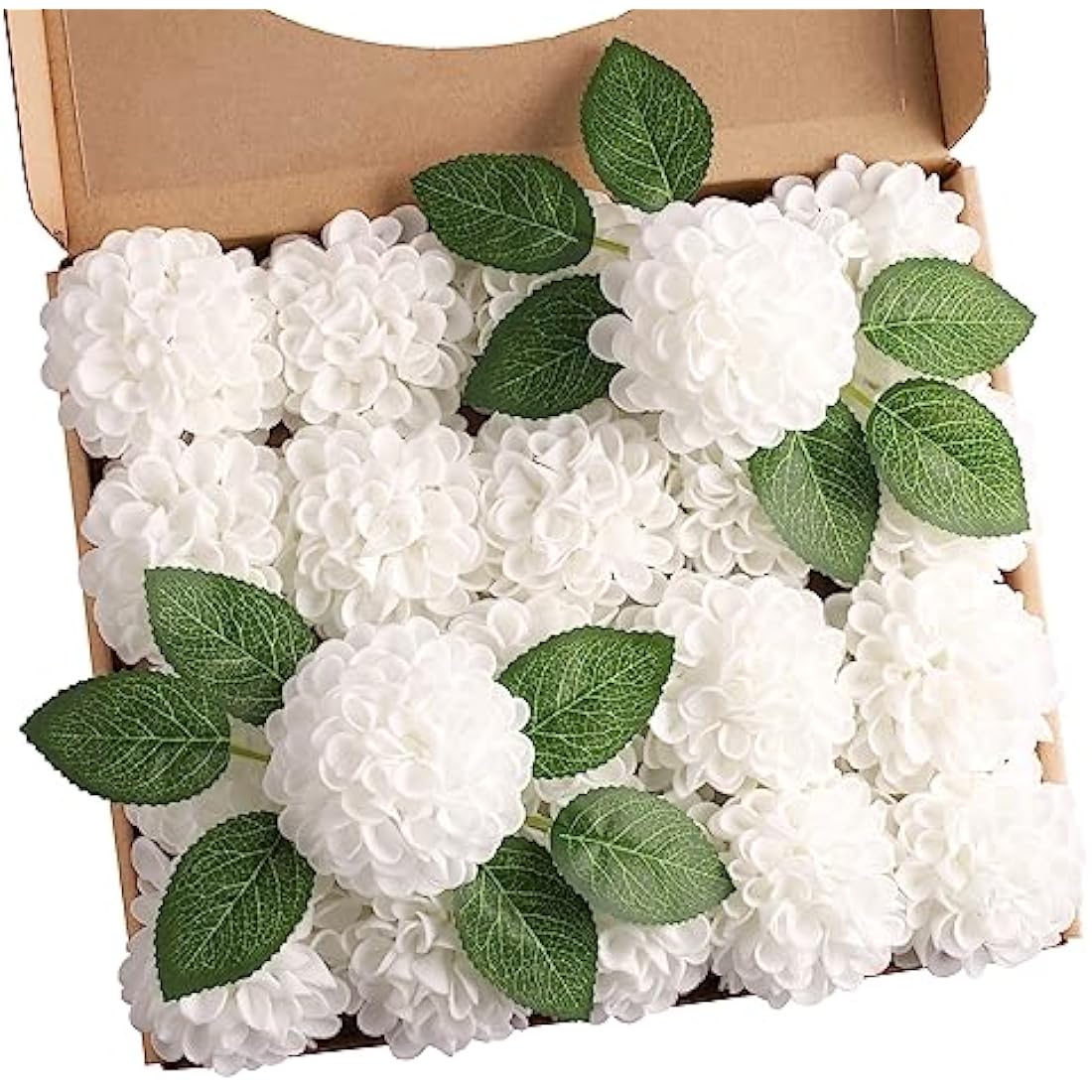 N&T NIETING 20pcs White Foam Dahlia Artificial Flowers for Wedding Decor