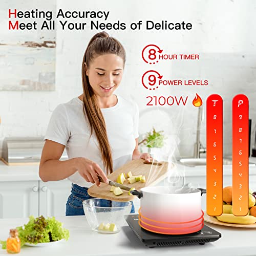 IsEasy 2100W Portable Induction Cooker | Slim Black Crystal Hob