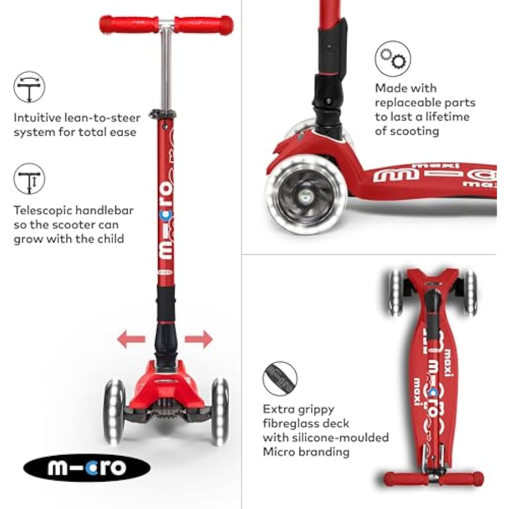 Micro Scooters Maxi Deluxe Foldable Kids Scooter – Adjustable Handlebar