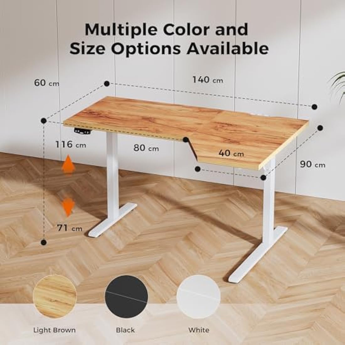 Agilestic L-Shaped Electric Standing Desk | 140cm Height Adjustable