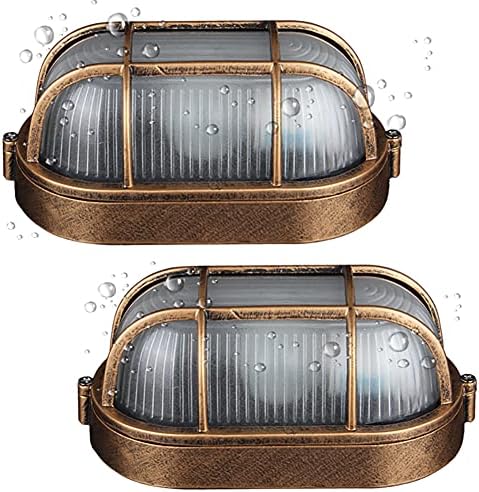 Jolof Store Oval Bulkhead Light – Nautical Aluminum Outdoor Wall Sconce