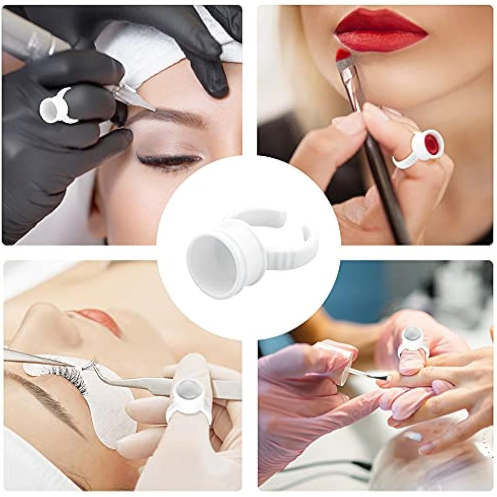 Eyelash Glue Rings – 100PCS Disposable Plastic Adhesive Holders