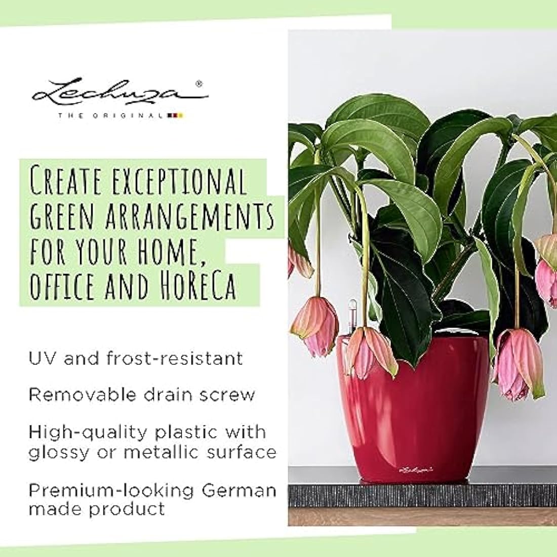 Lechuza Classico 50 LS Self-Watering Planter - White High-Gloss Plastic