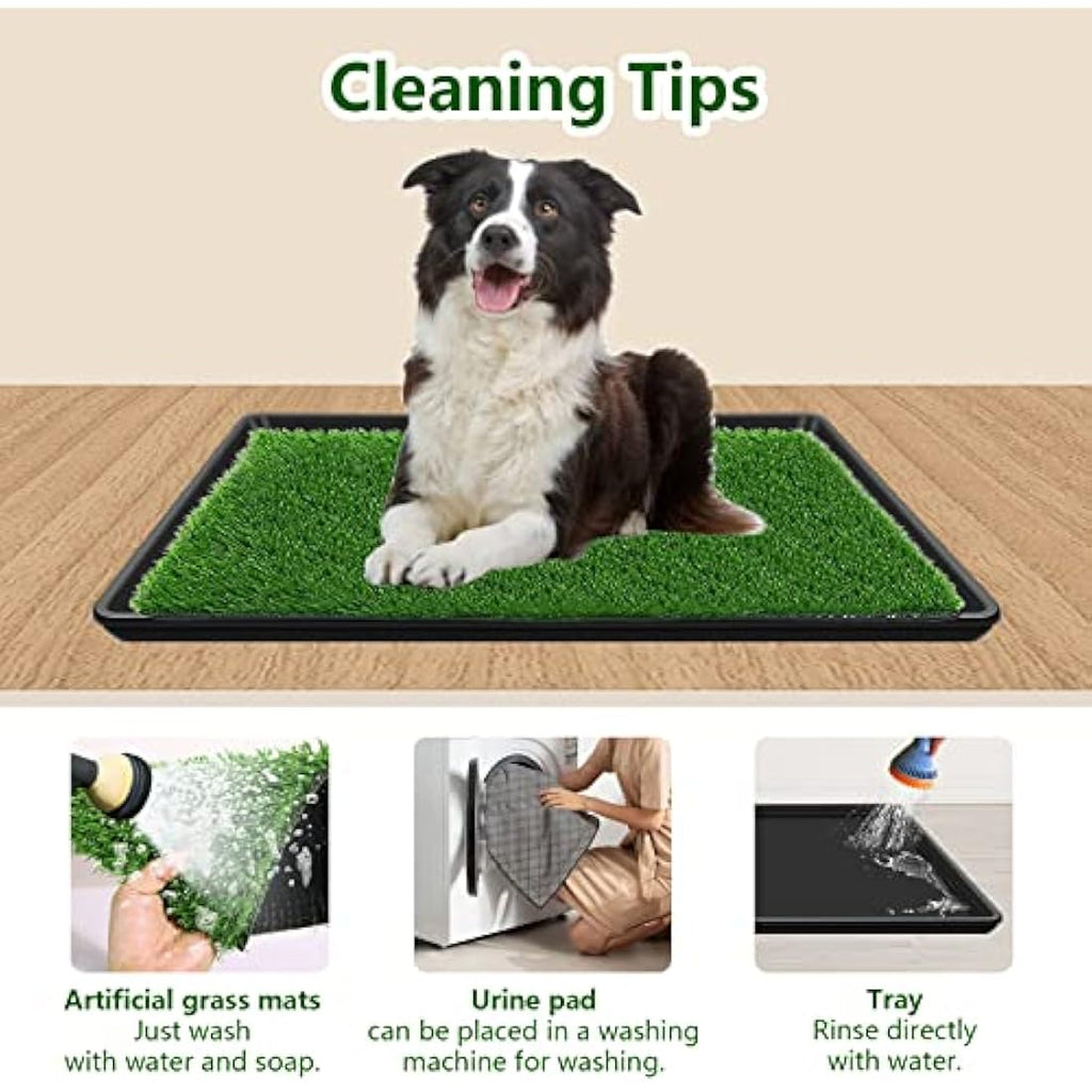 Embellbatt Dog Grass Pad with Tray | 60x90cm Indoor Puppy Potty Trainer