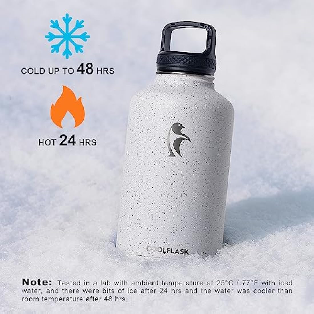 Coolflask 2L Insulated Water Bottle | Half Gallon Stainless Steel – Starry White