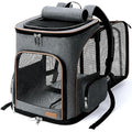Lekesky Expandable Cat Carrier Backpack | Breathable Pet Rucksack - Grey
