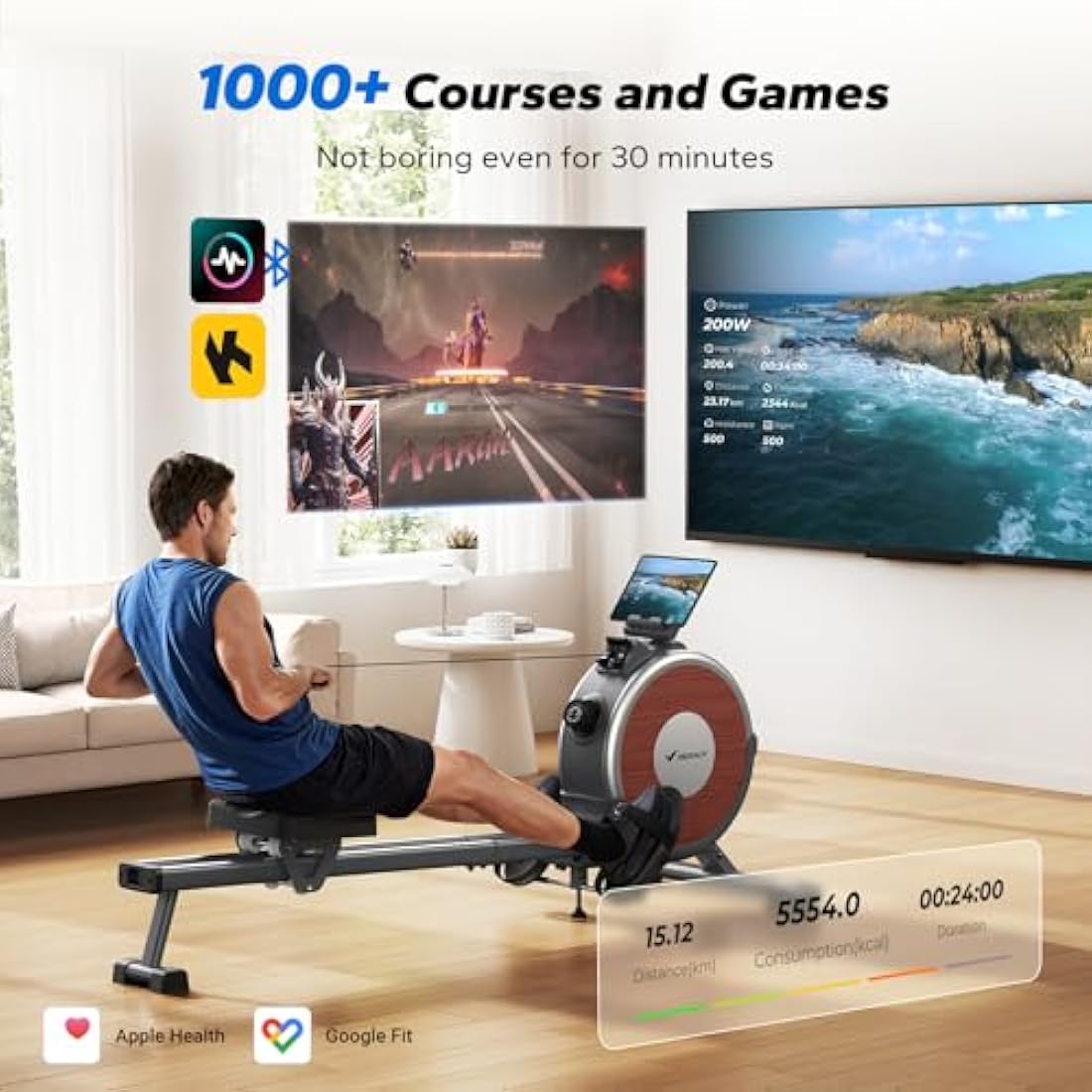 MERACH Q1S Magnetic Rowing Machine - 158kg Capacity Home Gym Rower
