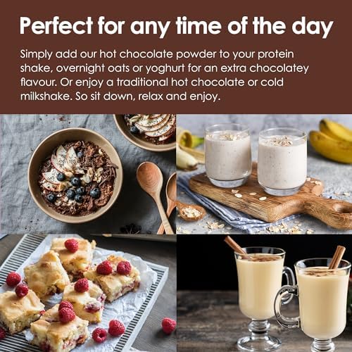 Jolof Store White Hot Chocolate Drink - Low Calorie Instant Cocoa - 6 x 220g