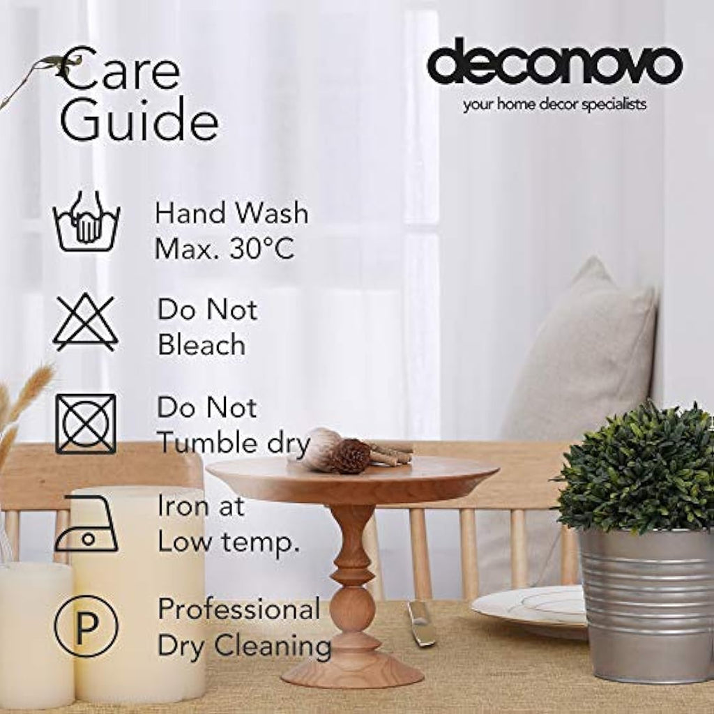 Deconovo Waterproof Linen Effect Rectangular Tablecloth - Brown - 137x274cm