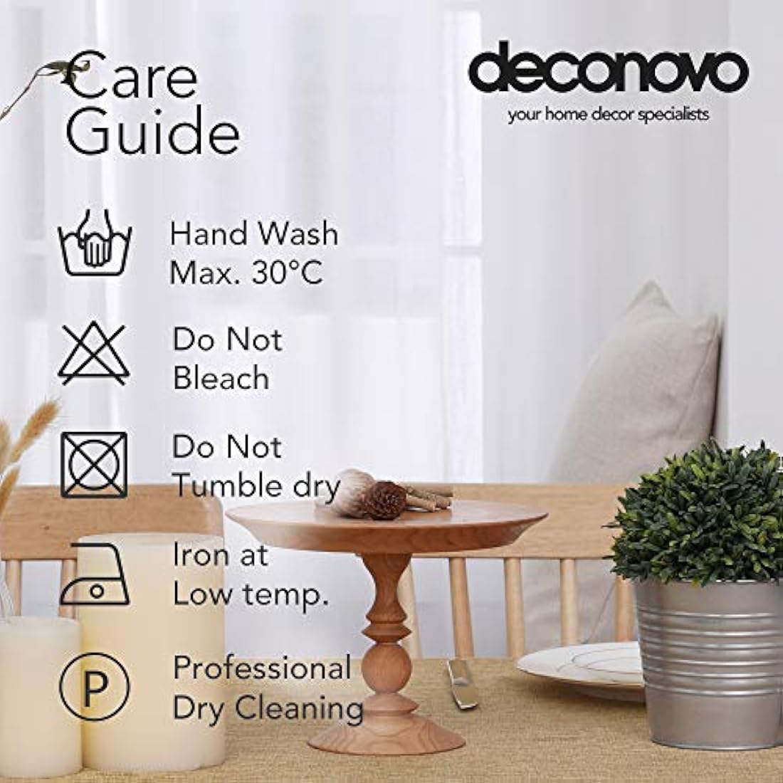 Deconovo Waterproof Linen Effect Rectangular Tablecloth - Brown - 137x274cm