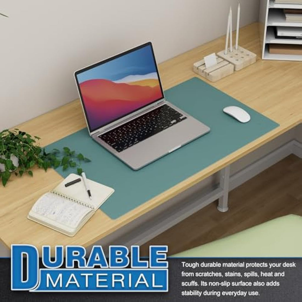 K KNODEL Leather Desk Mat – Dual-Sided Waterproof Mouse Pad, Green
