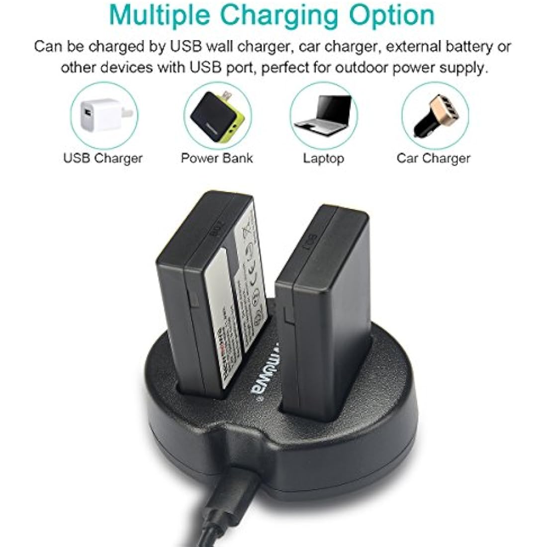 Newmowa D-Li109 Battery (2-Pack) and Dual USB Charger for Pentax K-30 K-50