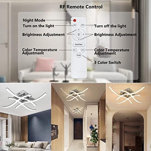 Modern LED Ceiling Light | 24W Dimmable Curved Flush Mount
